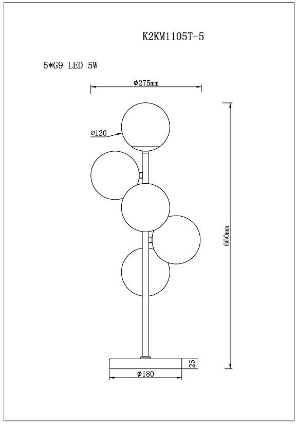 Лампа настольная D18*W28*H66см (TT-00004890)