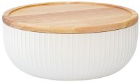 Салатник с крышкой из каучукового дерева soft ripples, dual glazing, D22 см (75892)