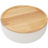 Салатник с крышкой из каучукового дерева soft ripples, dual glazing, D22 см (75892)