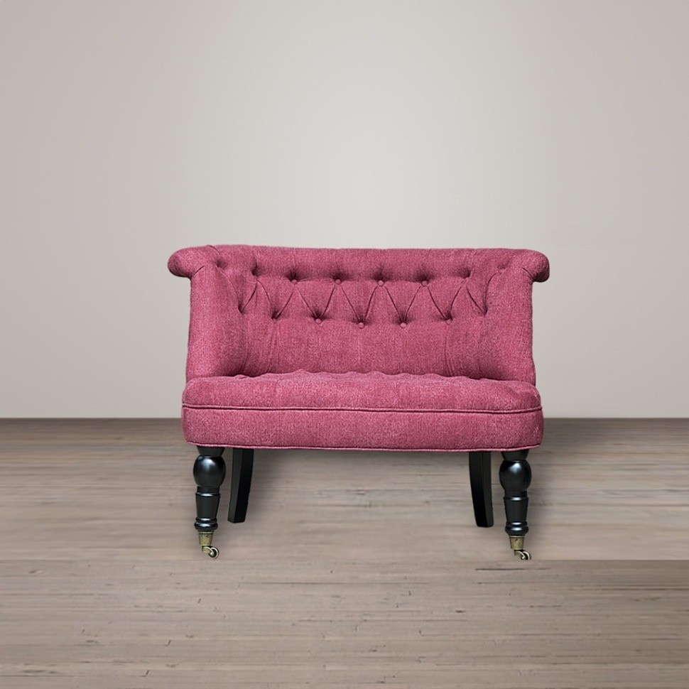 Пуф Камден NSCC-2008B-40/SUPER-13, каркас дуб, обивка лен, фурнитура бронза, pink, ROOMERS FURNITURE