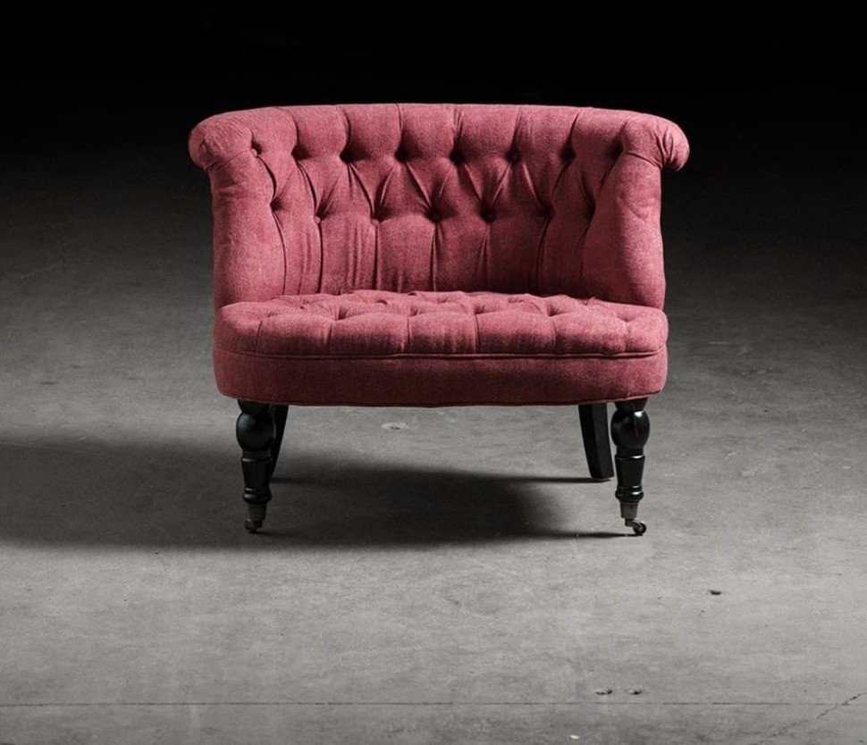 Пуф Камден NSCC-2008B-40/SUPER-13, каркас дуб, обивка лен, фурнитура бронза, pink, ROOMERS FURNITURE