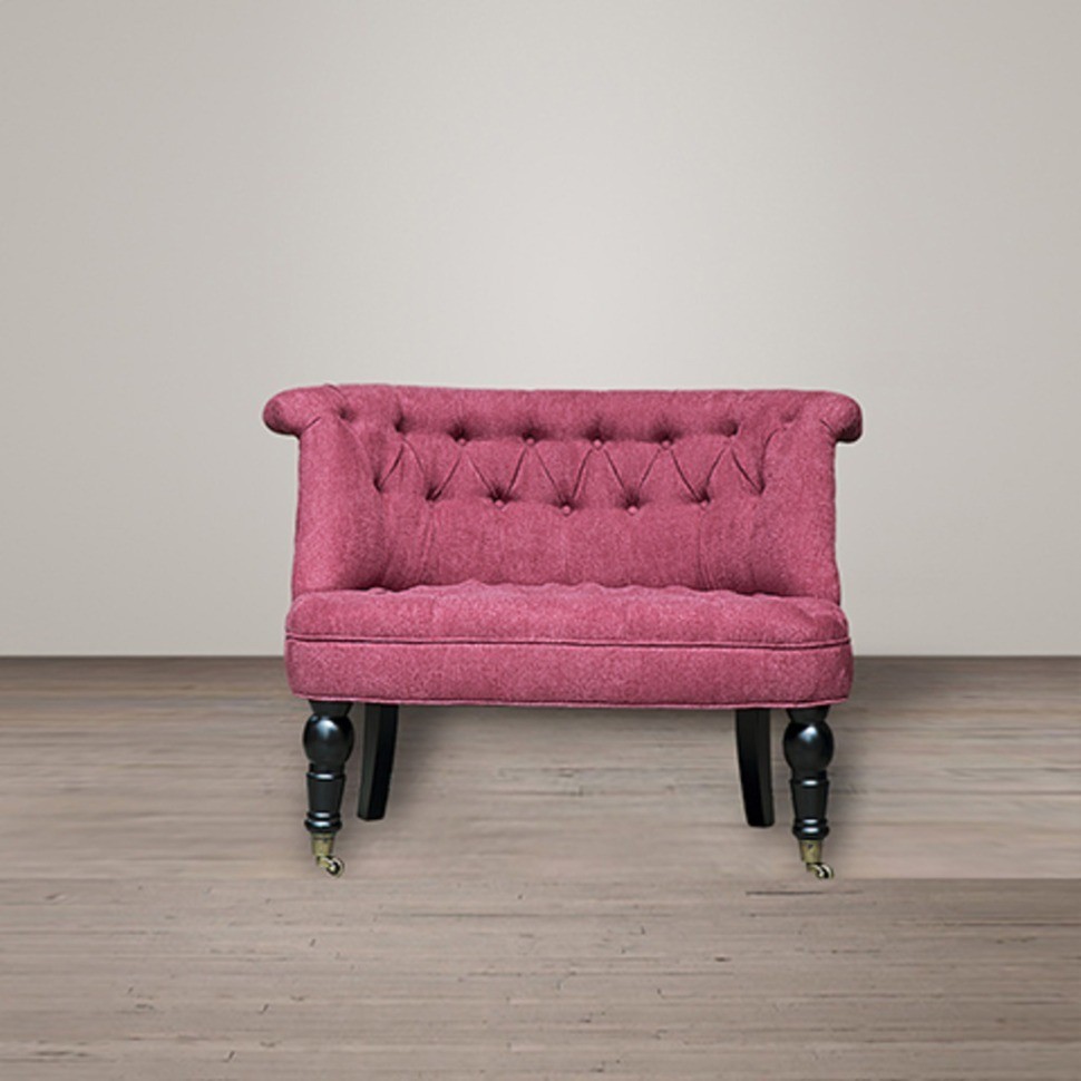 Пуф Камден NSCC-2008B-40/SUPER-13, каркас дуб, обивка лен, фурнитура бронза, pink, ROOMERS FURNITURE