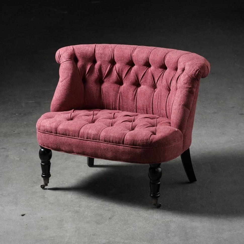 Пуф Камден NSCC-2008B-40/SUPER-13, каркас дуб, обивка лен, фурнитура бронза, pink, ROOMERS FURNITURE