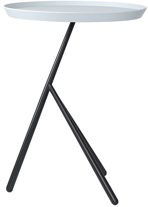 Столик приставной sustainable collection, D38 см, серо-голубой/черный (76073)