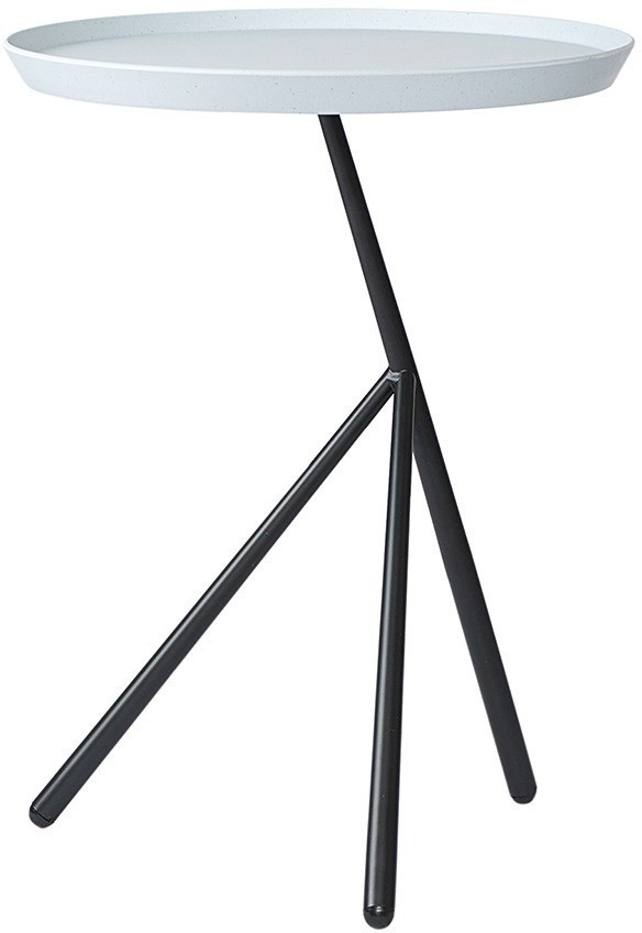 Столик приставной sustainable collection, D38 см, серо-голубой/черный (76073)