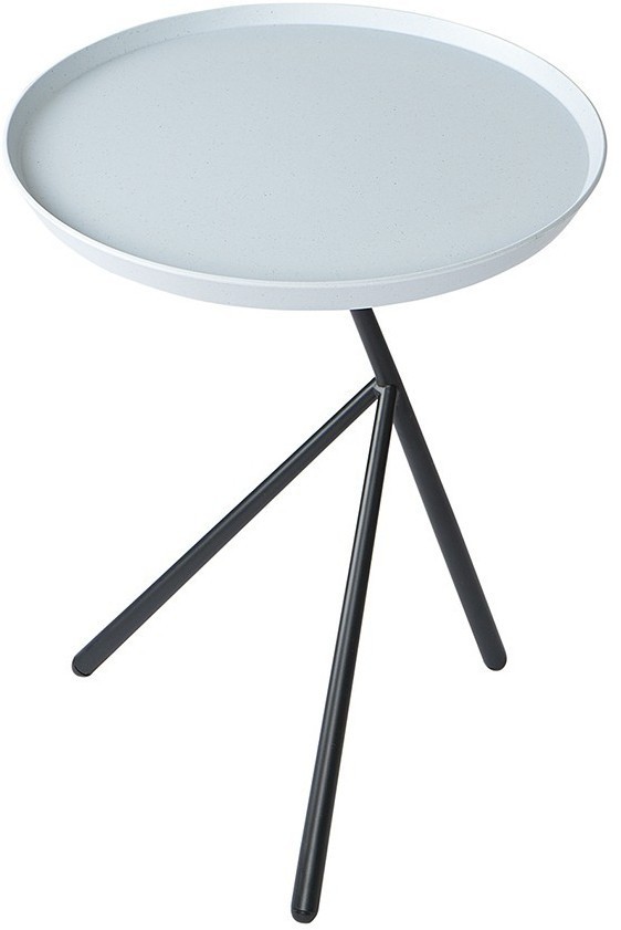 Столик приставной sustainable collection, D38 см, серо-голубой/черный (76073)
