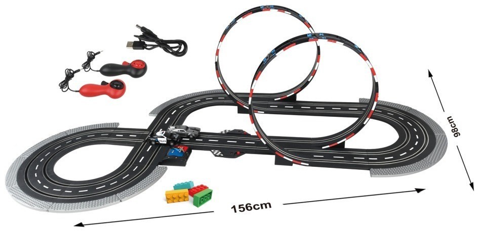 Гоночный автотрек JJ Slot (2 машинки, 508 см, от сети, 1:43) (JJ210-1)