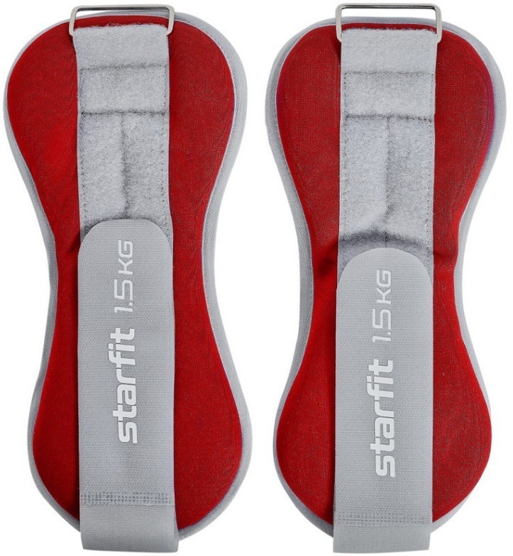 Утяжелители универсальные STARFIT WT-502, 1,5 кг, красный/серый (2107894)