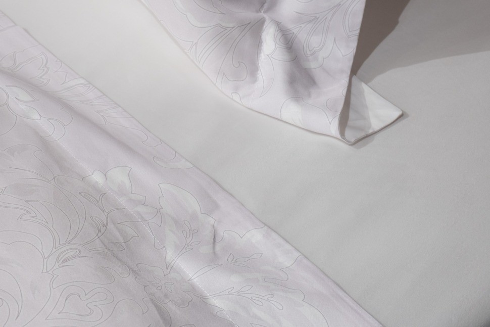 Комплект постельного белья Лоренцо,сатин 400TC, белый, 200*220-1шт,50*70-2шт (TT-00014765)