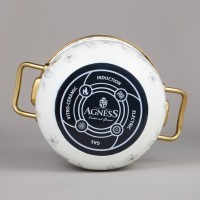 Набор кастрюль agness эмалированных серия &quot;яблоневый сад&quot;, 4пр. 2,1л и 3,8л (950-602)