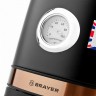 Чайник с термометром BRAYER BR1005BK 1,7 л 2200 Вт закр нагр элемент сталь черный 456044 (94096)