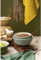 Миска серо-мятного цвета с рельефным узором Ягоды Тайги из коллекции russian north, 2,5 л (74999)