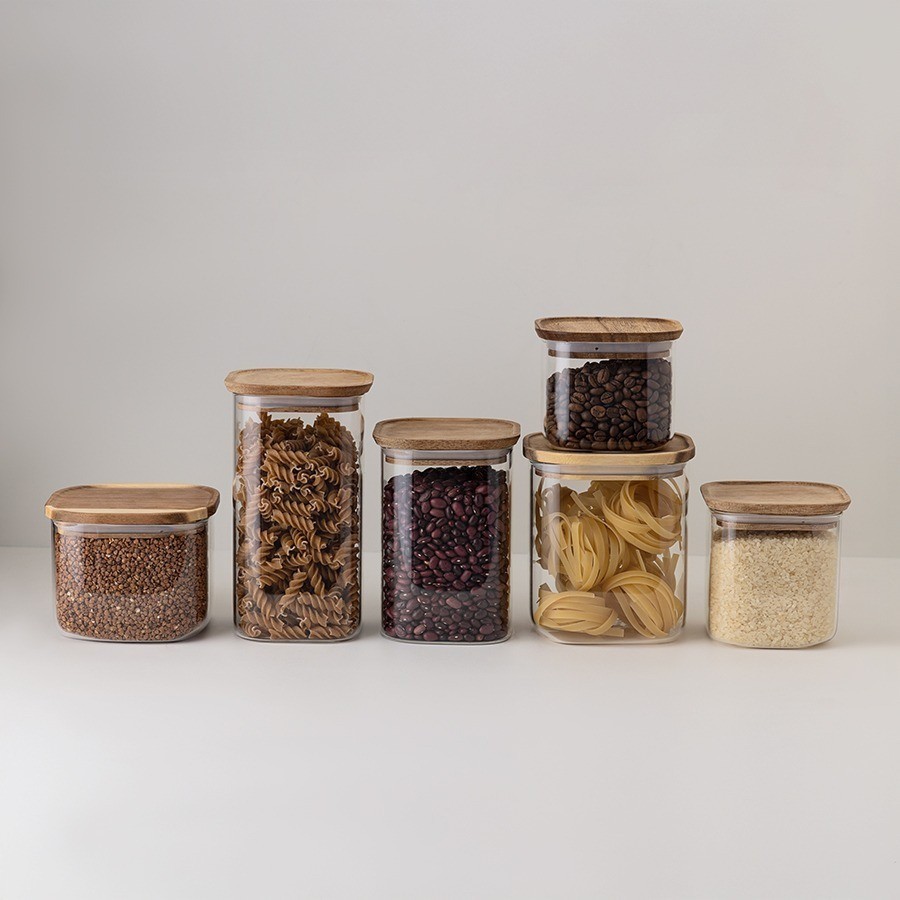 Банка для хранения квадратная glass acacia, 1,4 л (79980)