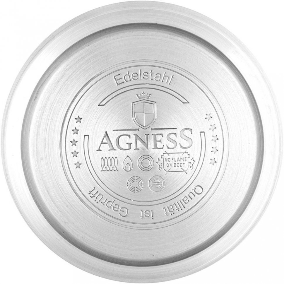 Чайник agness со свистком, серия тюдор,3,0 л термоаккумулирующее дно, индукция (937-837)