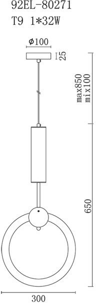 Светильник подвесной латунь, h100см (TT-00011659)
