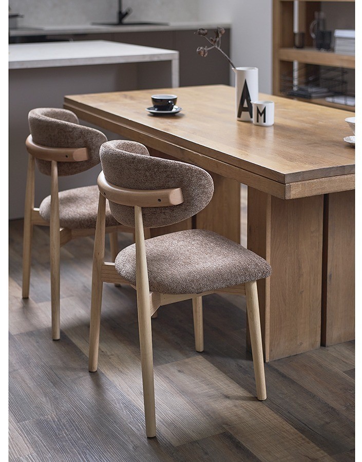 Стул stone, мягкий шенилл, кофе с молоком (77297)