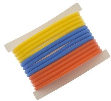 Резинки для волос Dewal Beauty силикон, голубой/желтый/оранжевый (12шт) (55273)
