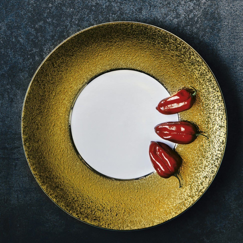 Тарелка LDER034OR006240, 24 см, фарфор, white/gold, LE COQ