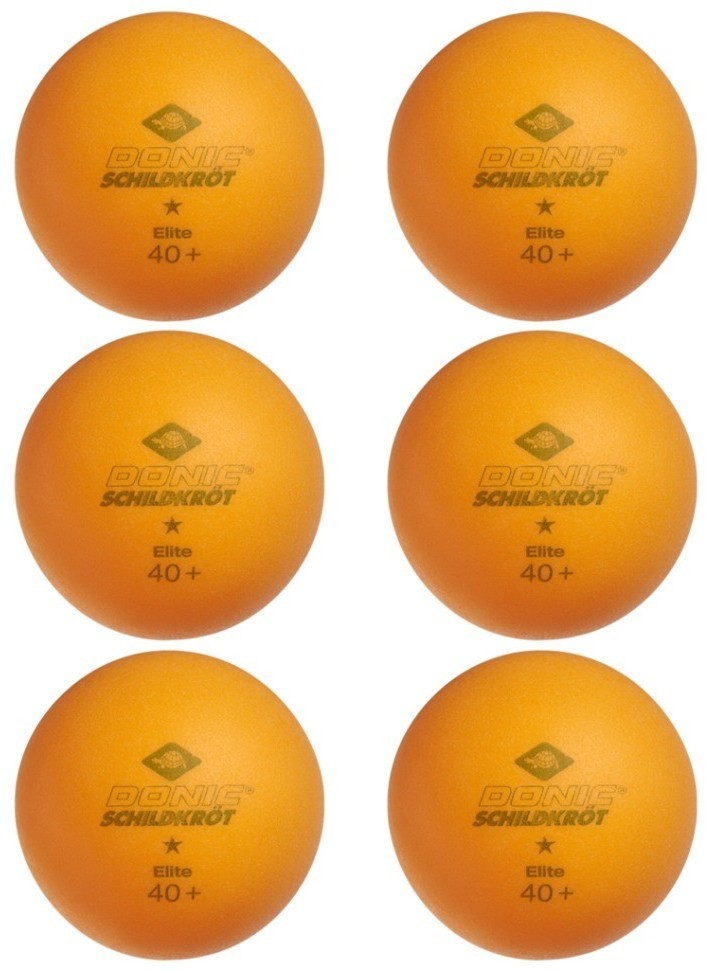 Мяч для настольного тенниса 1* Elite, оранжевый 6 шт. (1035736)
