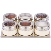 Набор для специй agness 7 пр. на магнитах, в т.ч. метал.подставка 20*13*5 см (912-041)