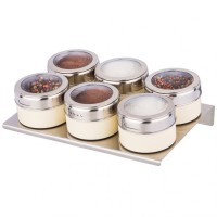 Набор для специй agness 7 пр. на магнитах, в т.ч. метал.подставка 20*13*5 см (912-041)