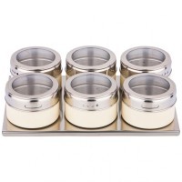 Набор для специй agness 7 пр. на магнитах, в т.ч. метал.подставка 20*13*5 см (912-041)