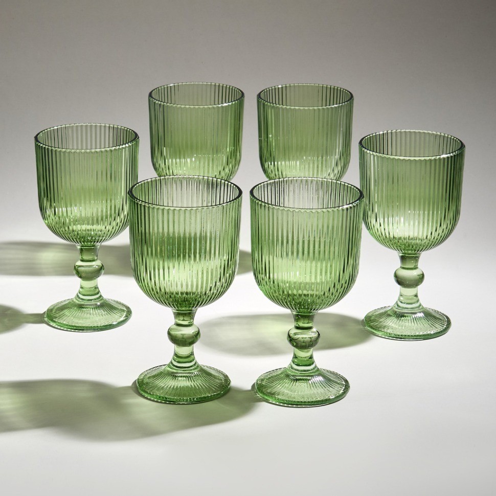 Набор бокалов "simplicity" green 6 шт 370 мл / 16 см Lefard (675-103)