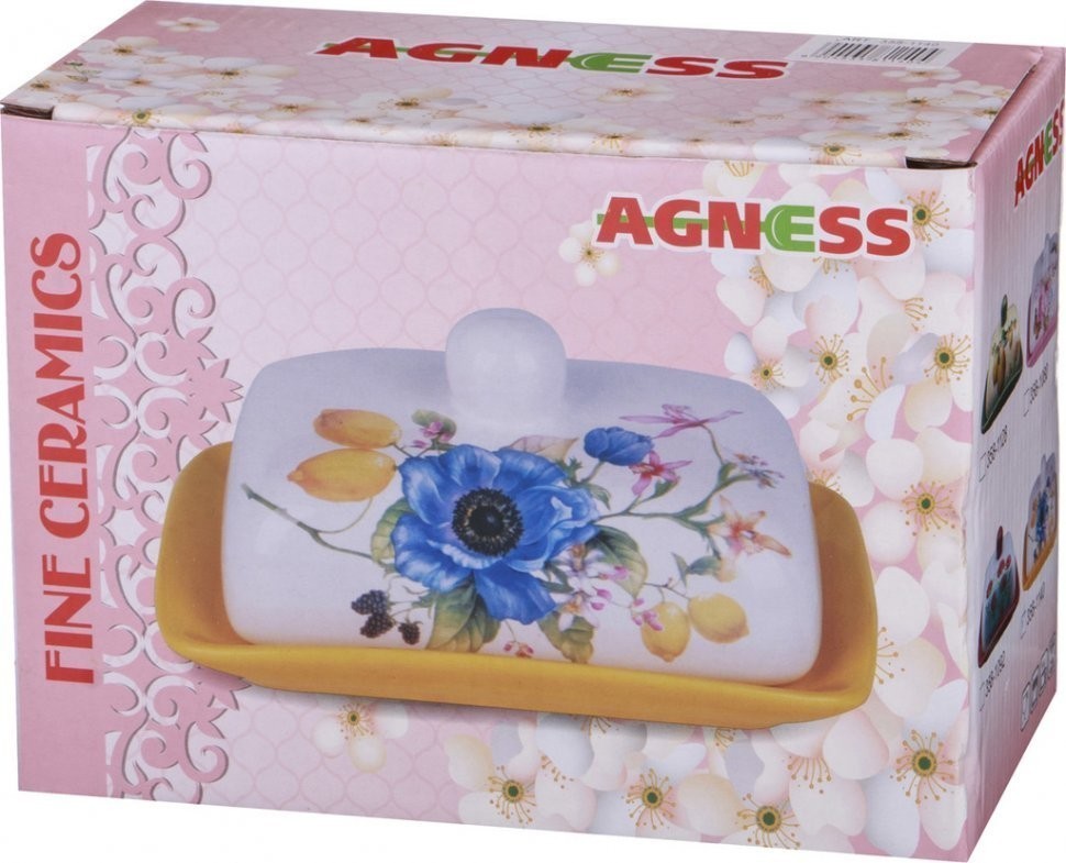 Масленка agness "лавандовая весна" 17*12*8 см (358-1104)