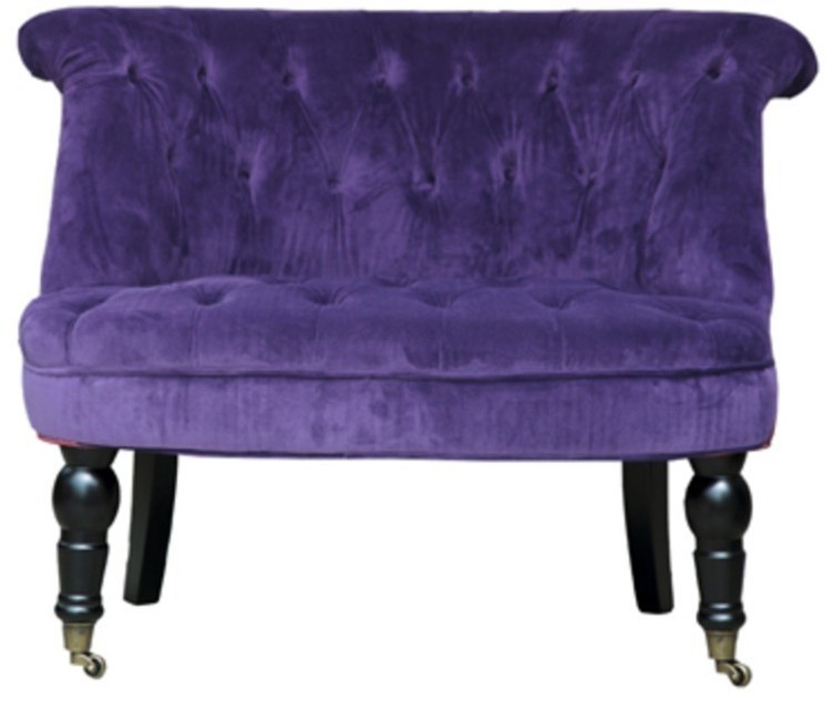 Пуф Камден NSCC-2008B-40/VEL- 030, каркас - дуб, фурнитура - бронза, обивка - бархат, purple, ROOMERS FURNITURE