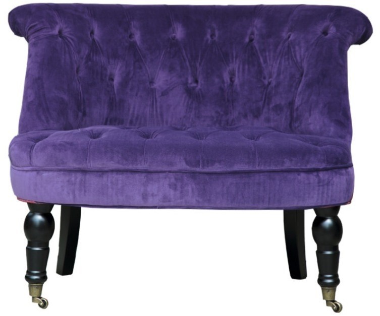 Пуф Камден NSCC-2008B-40/VEL- 030, каркас - дуб, фурнитура - бронза, обивка - бархат, purple, ROOMERS FURNITURE