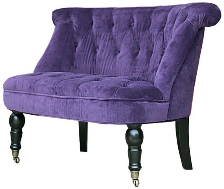 Пуф Камден NSCC-2008B-40/VEL- 030, каркас - дуб, фурнитура - бронза, обивка - бархат, purple, ROOMERS FURNITURE