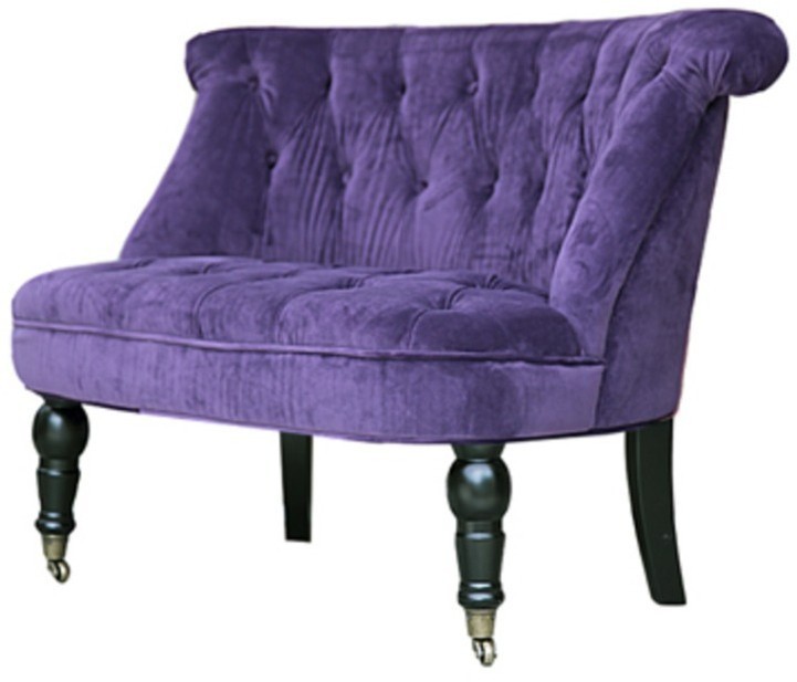 Пуф Камден NSCC-2008B-40/VEL- 030, каркас - дуб, фурнитура - бронза, обивка - бархат, purple, ROOMERS FURNITURE