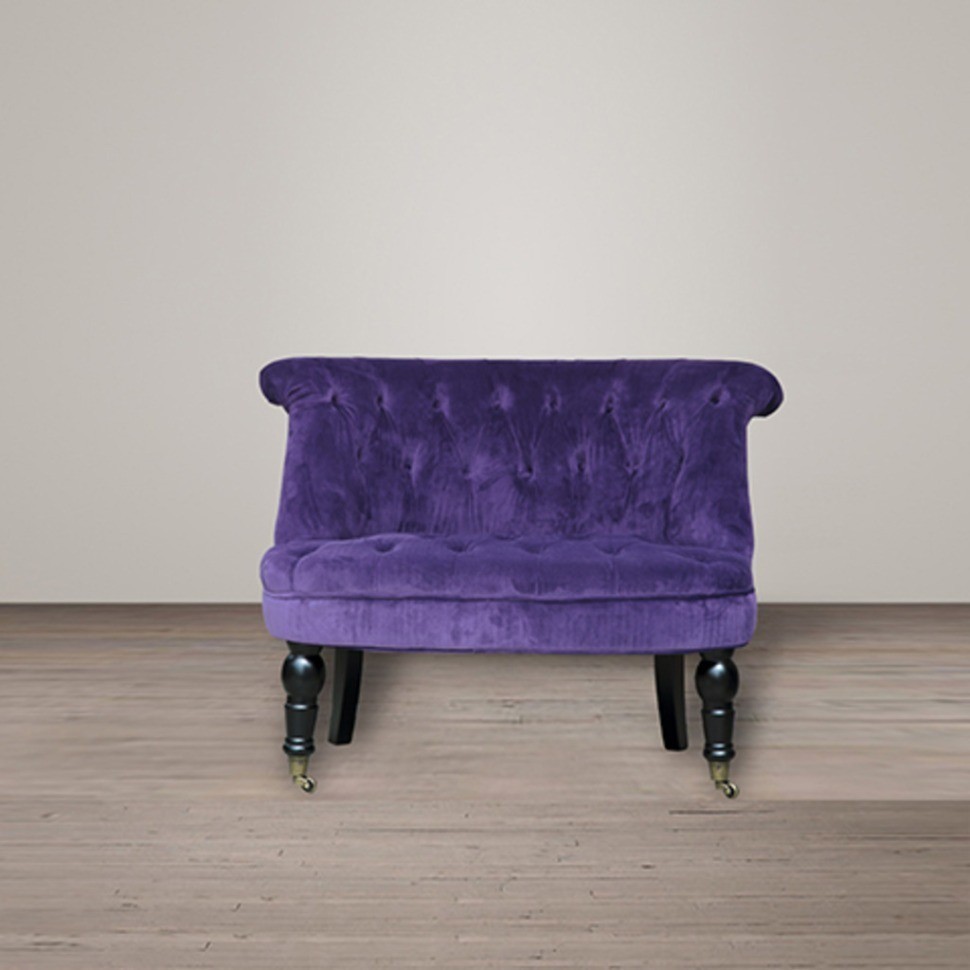 Пуф Камден NSCC-2008B-40/VEL- 030, каркас - дуб, фурнитура - бронза, обивка - бархат, purple, ROOMERS FURNITURE