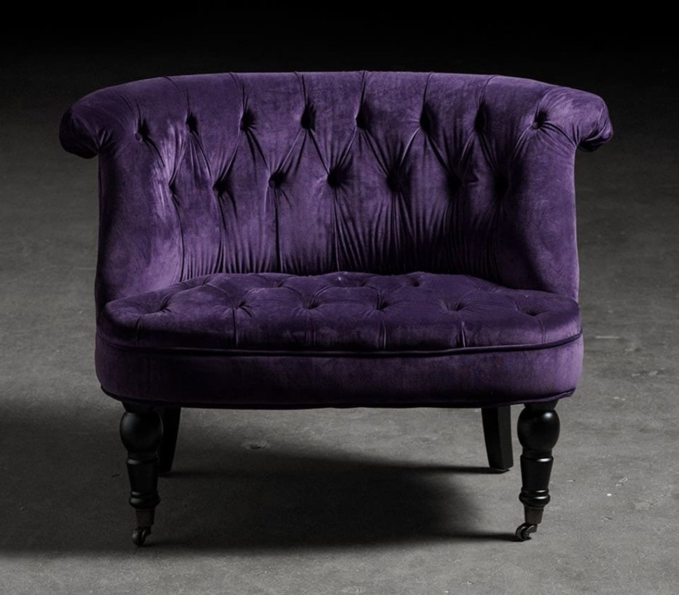 Пуф Камден NSCC-2008B-40/VEL- 030, каркас - дуб, фурнитура - бронза, обивка - бархат, purple, ROOMERS FURNITURE