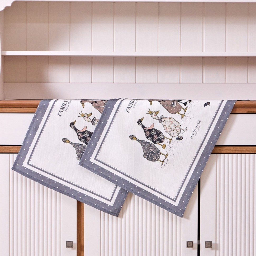 Набор полотенец из 2-хшт "family farm",40х60см, 100% хлопок,графит Lefard (850-747-62)