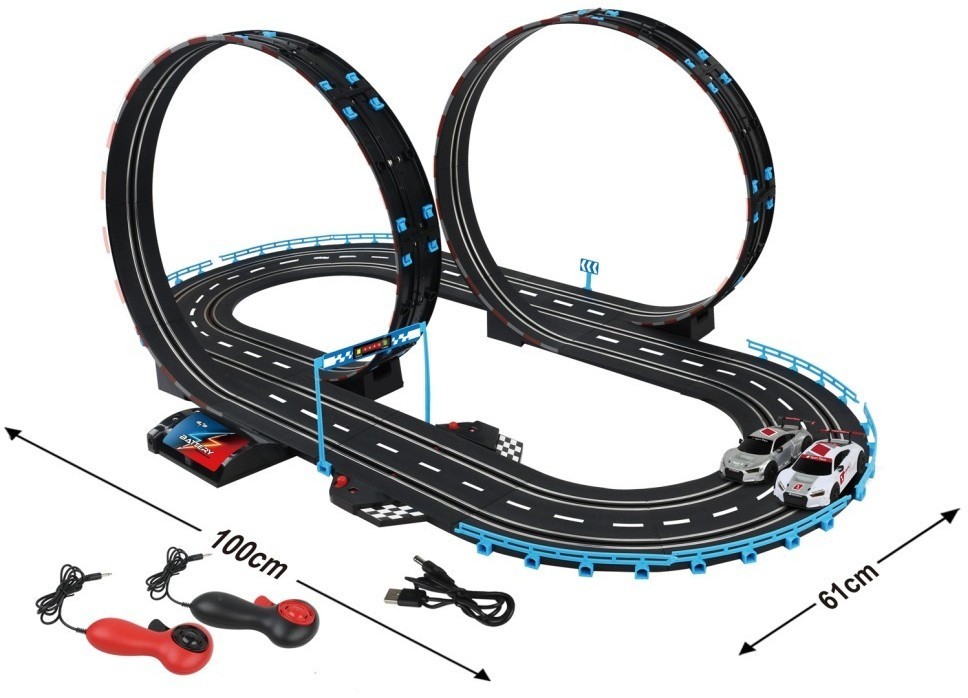 Гоночный автотрек JJ slot (2 машинки, 366 см, от сети, 1:43) (JJ206-1)