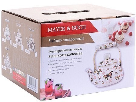 Чайник Эмаль 2,5л с/кр Маки Mayer&Boch (30657)