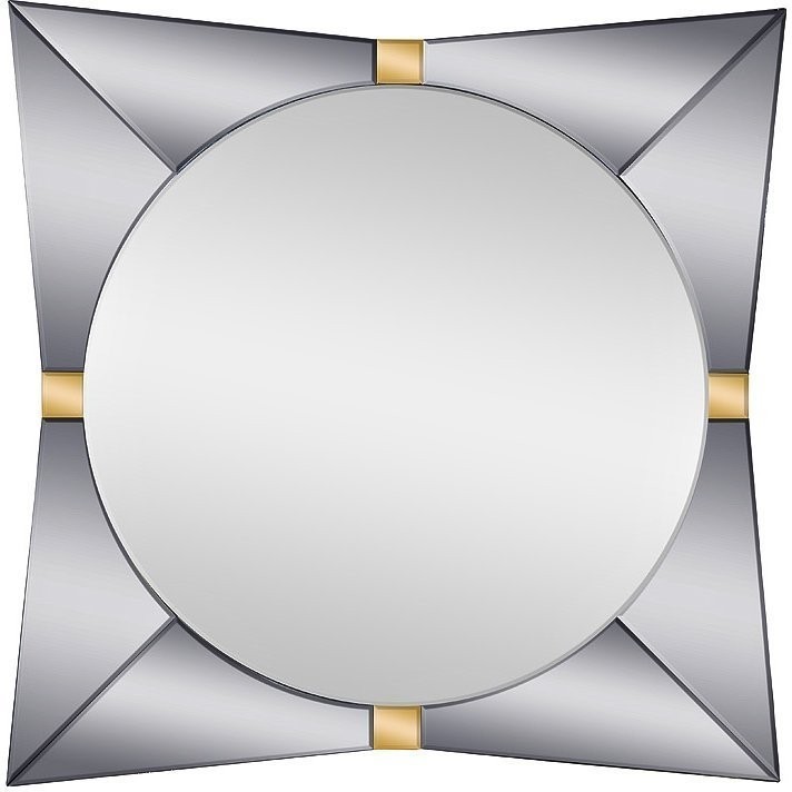 Зеркало квадратное с золотыми вставками 102*102*2 см (TT-00006825)