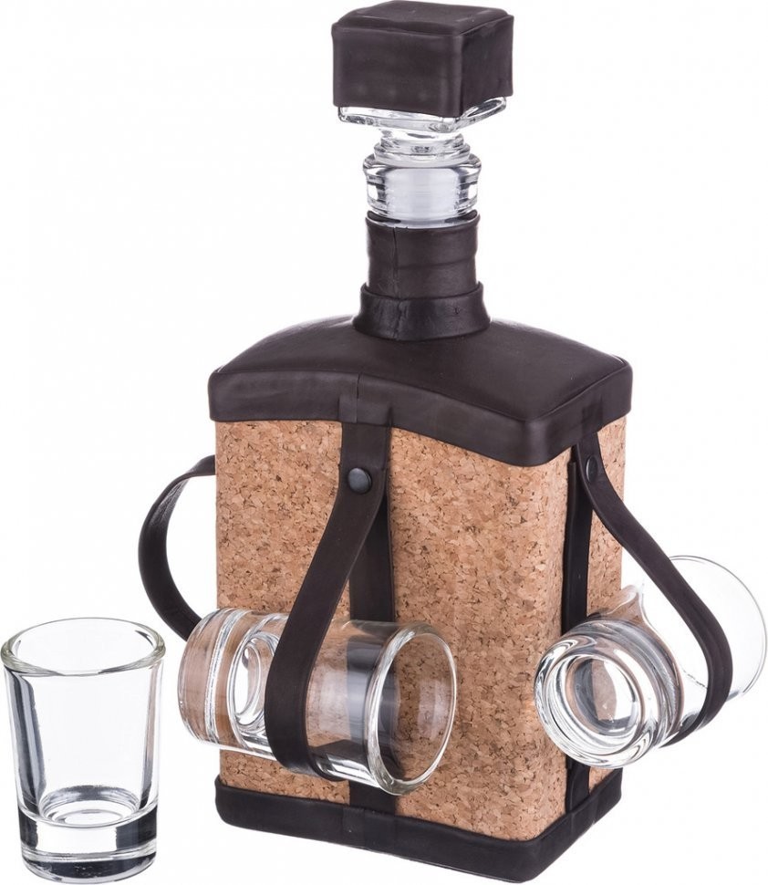 Набор "для троих":штоф+3 стопки 500/30 мл. Чуп "вернисаж (352-326)