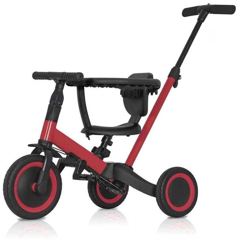 Детский беговел-велосипед 6в1 с родительской ручкой, красный (TR008-RED)