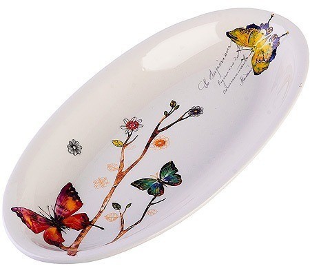Блюдо сервировочное 28,2х14,5х3,5см Бабочки в саду LORAINE (60134)