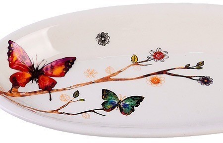 Блюдо сервировочное 28,2х14,5х3,5см Бабочки в саду LORAINE (60134)