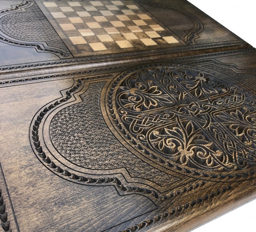 Нарды резные "Армянский узор 2", Mkhitaryan (28362)