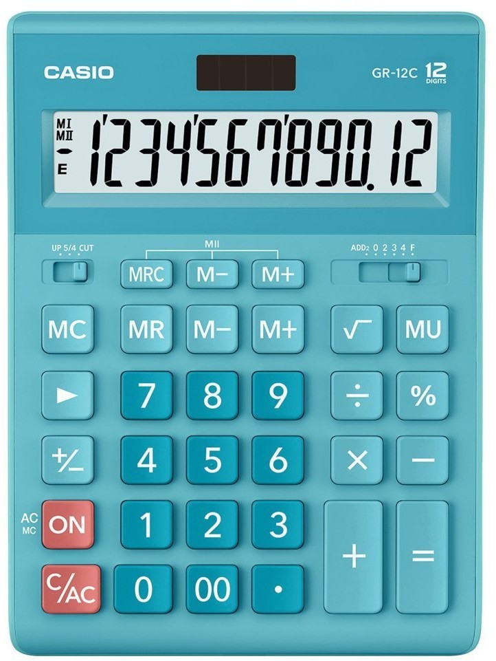 Калькулятор настольный Casio GR-12C-LB-W-EP 12 разрядов 250441 (64948)