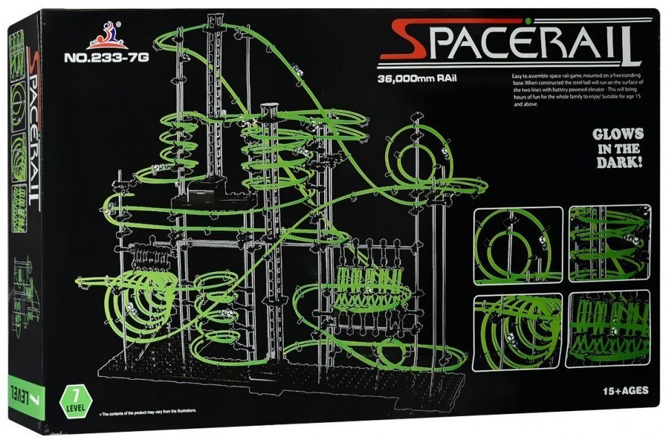 Динамический конструктор Космические горки, новая серия, светящиеся рельсы, уровень 7 (233-7G)