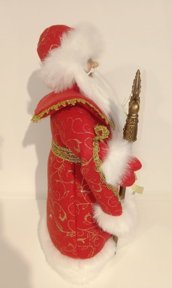 Дед мороз в красной шубе и белой шапке 50 см (84673)