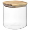 Банка для хранения квадратная glass acacia, 1,5 л (79981)