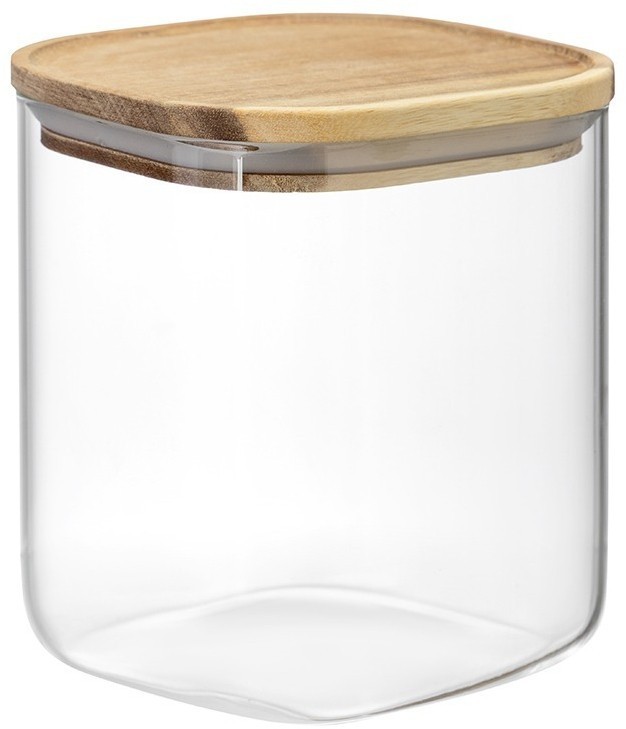 Банка для хранения квадратная glass acacia, 1,5 л (79981)