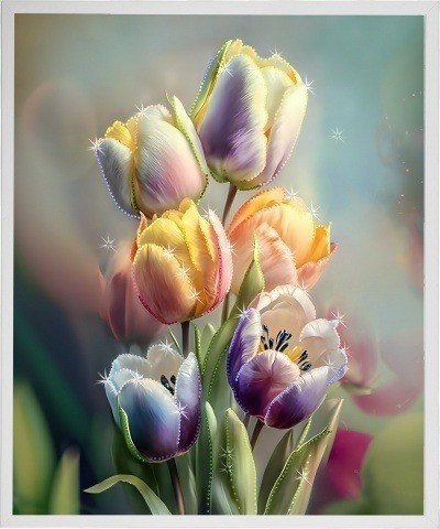 Картина ЛЁГКОСТЬ ЗАСТЫВШАЯ В КРАСКАХ с кристаллами Swarovski (3183)