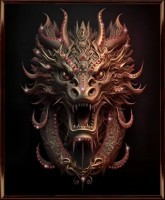 Картина Дракон Могущество 8 с кристаллами Swarovski (3040)